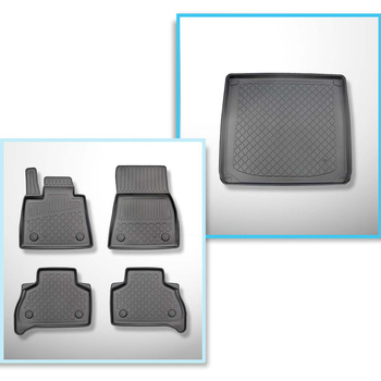 Conjunto de alfombrilla para maletero y alfombrillas para el interior del coche TPE para: BMW X5 G05 SAV (11.2018-....) - 5 plazas; sin elevalunas eléctricos; sin tercera fila; también híbridos