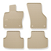 Alfombrillas de goma adecuadas para Skoda Octavia III Familiar, Liftback (2013-2020) - alfombras para coche - beige - 4 unidades
