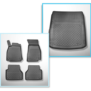 Conjunto de alfombrilla para maletero y alfombrillas para el interior del coche TPE para: Audi A7 C8 Sportback (02.2018-....)