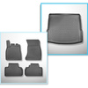 Conjunto de alfombrilla para maletero y alfombrillas para el interior del coche TPE para: Audi Q5 II FY SUV (01.2017-08.2024) - también para modelos con rieles; no adecuado para versión TFSI e plug-in hybrid; asientos traseros fijos