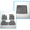 Conjunto de alfombrilla para maletero y alfombrillas para el interior del coche TPE para: Peugeot Rifter Furgonetaeta (06.2018-....) - 5 plazas; separación corta de eje; también versión eléctrica