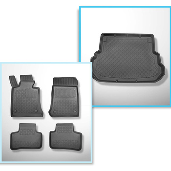 Conjunto de alfombrilla para maletero y alfombrillas para el interior del coche TPE para: Mercedes-Benz GLK SUV (06.2008-08.2015)