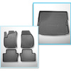Conjunto de alfombrilla para maletero y alfombrillas para el interior del coche TPE PREMIUM para: Opel Zafira B Monovolumen (05.2005-2014) - 7 plazas; 3a fila abatible