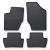 Alfombrillas de goma adecuadas para Peugeot 308 I Hatchback, Berlina, SW (2007-2015) - alfombras para coche - negro - 4 unidades
