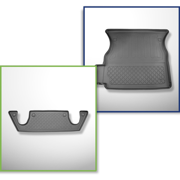 Conjunto de alfombrilla para maletero y alfombrillas para el interior del coche TPE para: Tesla Model X SUV (01.2021-....) - 6 posti; III fila; tras la 2ª fila de asientos (3a fila abatible)