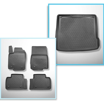 Conjunto de alfombrilla para maletero y alfombrillas para el interior del coche TPE PREMIUM para: Mercedes-Benz Classe M W166 SUV (11.2011-05.2015)