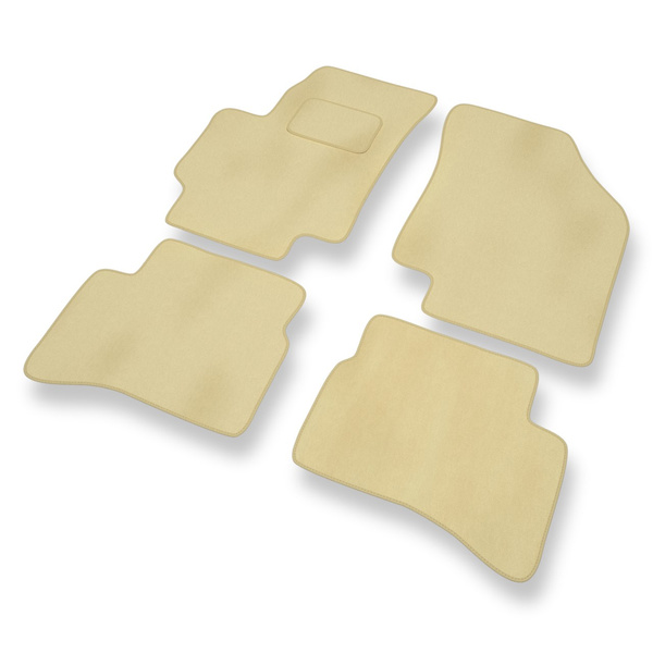Alfombrillas de Velour adecuadas para Kia Rio II Hatchback, Berlina (2005-2011) - alfombras para coche - Premium color beige