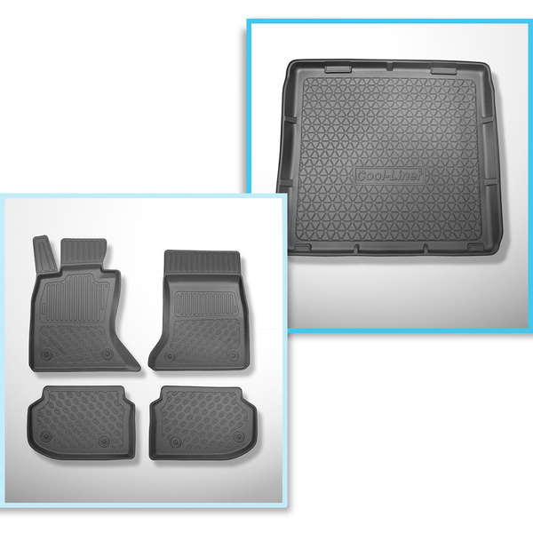 Conjunto de alfombrilla para maletero y alfombrillas para el interior del coche TPE para: BMW 5 F11 Touring (06.2010-2013) - X-drive; distanza guide sedili anteriori (parte posteriore) 415 mm