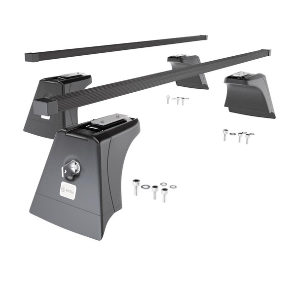 Portaequipajes de techo adecuadas para Toyota RAV4 V SUV (2019-....) - baca negra para coche - barras para techo de coche - railing integrado - acero