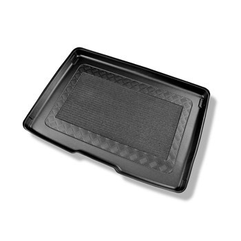 Alfombra para maletero adecuada para Ford Focus IV Hatchback, Active Hatchback (09.2018-....) - Protector maletero - Alfombrilla maletero antideslizante - parte superior maletero; con rueda de repuesto completa; base móvil en la posición más alta