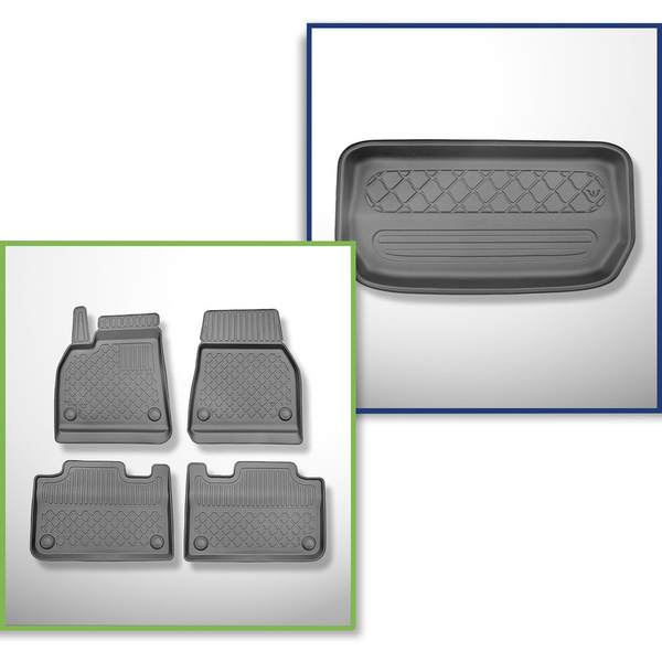 Conjunto de alfombrilla para maletero y alfombrillas para el interior del coche TPE para: Tesla Model Y SUV (08.2021-2025) - maletero delantero