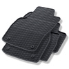 Alfombrillas de goma adecuadas para Opel Astra H Caravan, Hatchback, Cabrio, Berlina (2004-2013) - alfombras para coche - negro - 4 unidades