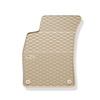 Alfombrillas de goma adecuadas para Audi A4 B7 Avant, Cabrio, Berlina (2004-2009) - alfombras para coche - beige - 4 unidades