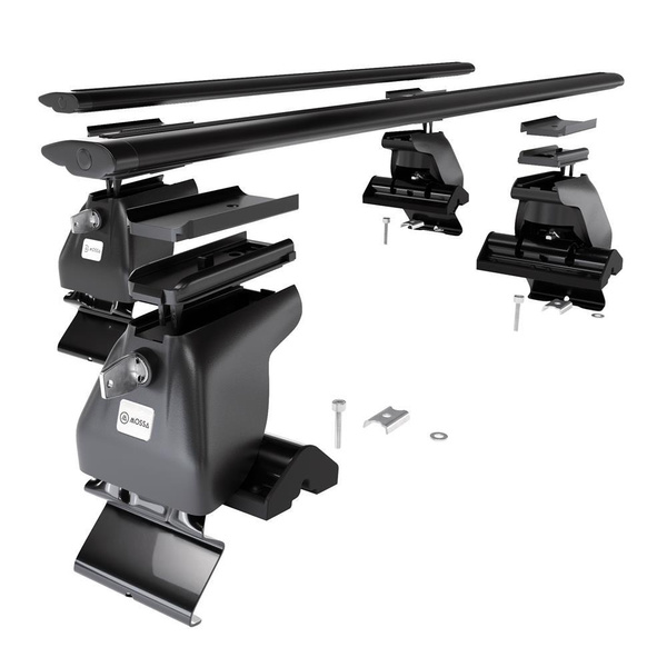 Portaequipajes de techo adecuadas para Nissan Almera mk II Berlina (2000-2006) - baca negra para coche - barras para techo de coche - sin puntos de montaje - aluminio