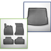 Conjunto de alfombrilla para maletero y alfombrillas para el interior del coche TPE para: Audi Q5 II FY SUV (01.2017-08.2024) - también para modelos con rieles; no adecuado para versión TFSI e plug-in hybrid; asientos traseros fijos