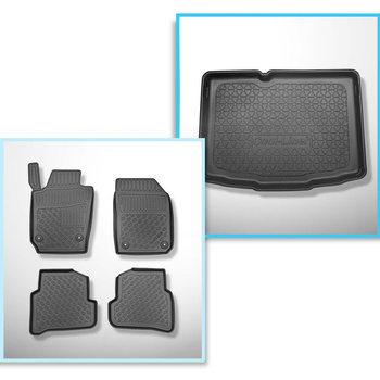 Conjunto de alfombrilla para maletero y alfombrillas para el interior del coche TPE PREMIUM para: Skoda Fabia III NJ Hatchback (11.2014-08.2021)