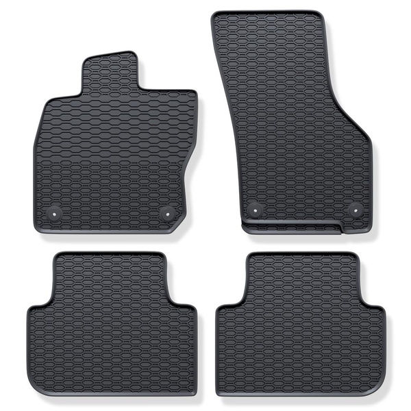 Alfombrillas de goma adecuadas para Seat Leon IV eTSI MHEV Sportstourer (2020-....) - alfombras para coche - negro - 4 unidades