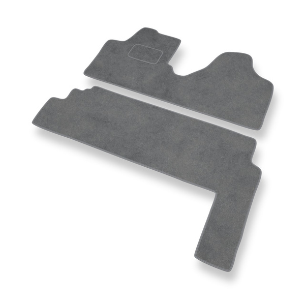 Alfombrillas de Velour adecuadas para Peugeot Expert II Furgoneta (2007-2016) - alfombras para coche - Premium color gris