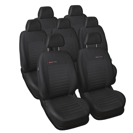 Fundas de asientos hechas a medida para Seat Alhambra II Furgonetaeta (2010-2020) con sillitas para niños en los asientos traseros - E4