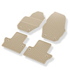 Alfombrillas de goma adecuadas para Volvo V60 I Familiar (2010-2018) - alfombras para coche - beige - 4 unidades