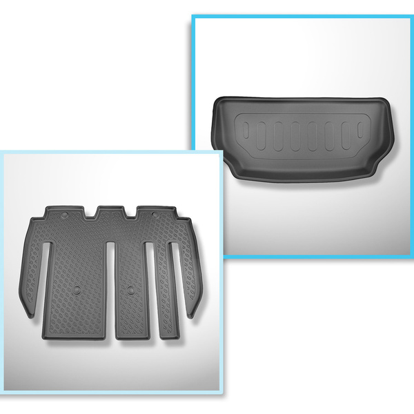 Conjunto de alfombrilla para maletero y alfombrillas para el interior del coche TPE para: Tesla Model X SUV (01.2021-....)