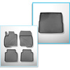 Conjunto de alfombrilla para maletero y alfombrillas para el interior del coche TPE para: Honda CR-V RW V SUV (10.2018-07.2023) - 5 plazas; maletero superior (borde de carga del maletero igualado); suelo móvil en la posición superior; también para híbrido