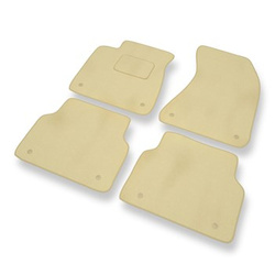 Alfombrillas de Velour adecuadas para Audi A8 III D4 Sedan (2010-2017) versión corta - alfombras para coche - Premium color beige