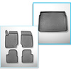 Conjunto de alfombrilla para maletero y alfombrillas para el interior del coche TPE para: Citroen C4 III Hatchback (12.2020-2024) - maletero superior; suelo móvil en la posición superior; no para la versión eléctrica y híbrida