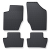 Alfombrillas de goma adecuadas para Citroen C4 Hatchback (2001-2010) - alfombras para coche - negro - 4 unidades