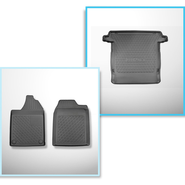 Conjunto de alfombrilla para maletero y alfombrillas para el interior del coche TPE para: Aixam Crossline Crossover (2005-2010) - 2 plazas