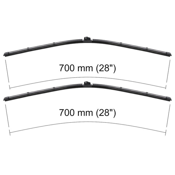 Escobillas limpiaparabrisas para la luna delantera para Volkswagen Touran I Monovolumen (02.2003-05.2010) desplazamiento opuesto - escobillas plana