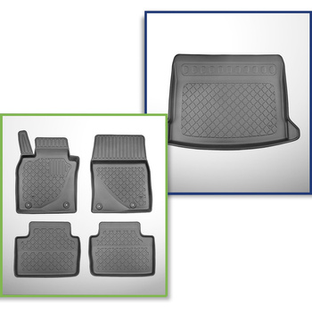 Conjunto de alfombrilla para maletero y alfombrillas para el interior del coche 