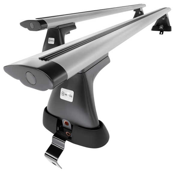 Portaequipajes de techo adecuadas para Skoda Rapid Hatchback (2013-2019) - baca plata para coche - barras para techo de coche - sin puntos de montaje - aluminio