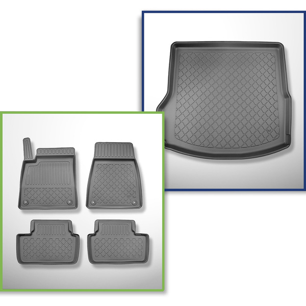 Conjunto de alfombrilla para maletero y alfombrillas para el interior del coche TPE para: Polestar 2 Berlina (07.2020-....)