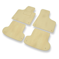 Alfombrillas de Velour adecuadas para Audi A3 II 8P Hatchback, Cabrio, Sportback (2003-2012) - alfombras para coche - Premium color beige