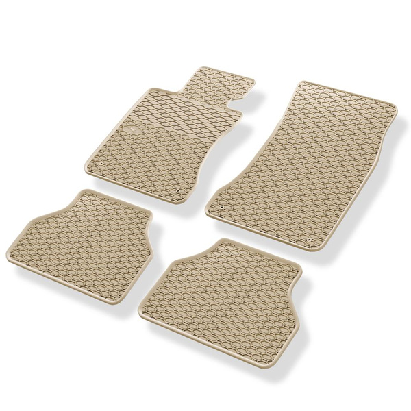 Alfombrillas de goma adecuadas para BMW 5 E60, E61 Berlina, Touring (2003-2010) - alfombras para coche - beige - 4 unidades