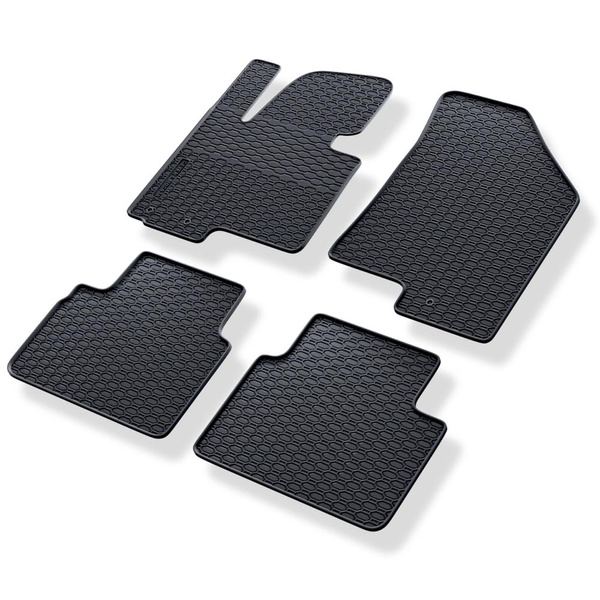 Alfombrillas de goma adecuadas para Hyundai ix35 SUV (2009-2015) - alfombras para coche - negro - 4 unidades