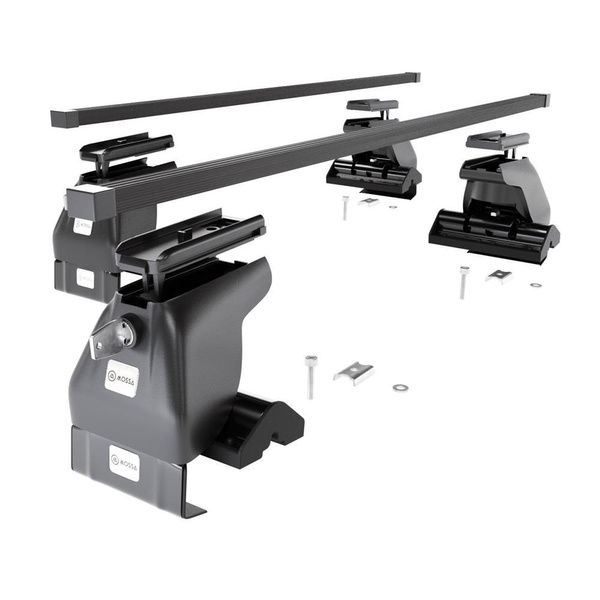 Portaequipajes de techo adecuadas para Kia Spectra Berlina (2001-2003) - baca negra para coche - barras para techo de coche - sin puntos de montaje - acero