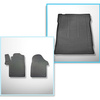 Conjunto de alfombrilla para maletero y alfombrillas para el interior del coche TPE PREMIUM para: Mercedes-Benz Vito W447 Tourer (10.2014-....) - para detrás de la 2a fila de asientos (3a fila de asientos en el coche o removida); versión larga (distancia 
