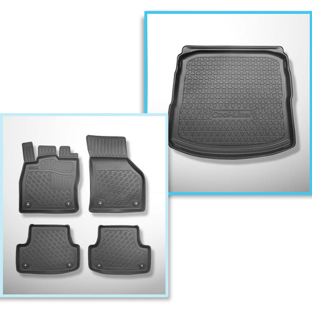 Conjunto de alfombrilla para maletero y alfombrillas para el interior del coche TPE PREMIUM para: Audi A3 8V Sedan (09.2013-03.2020)