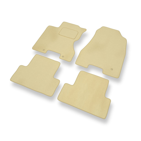 Alfombrillas de Velour adecuadas para Nissan X-trail II SUV (2007-2013) - alfombras para coche - Premium color beige
