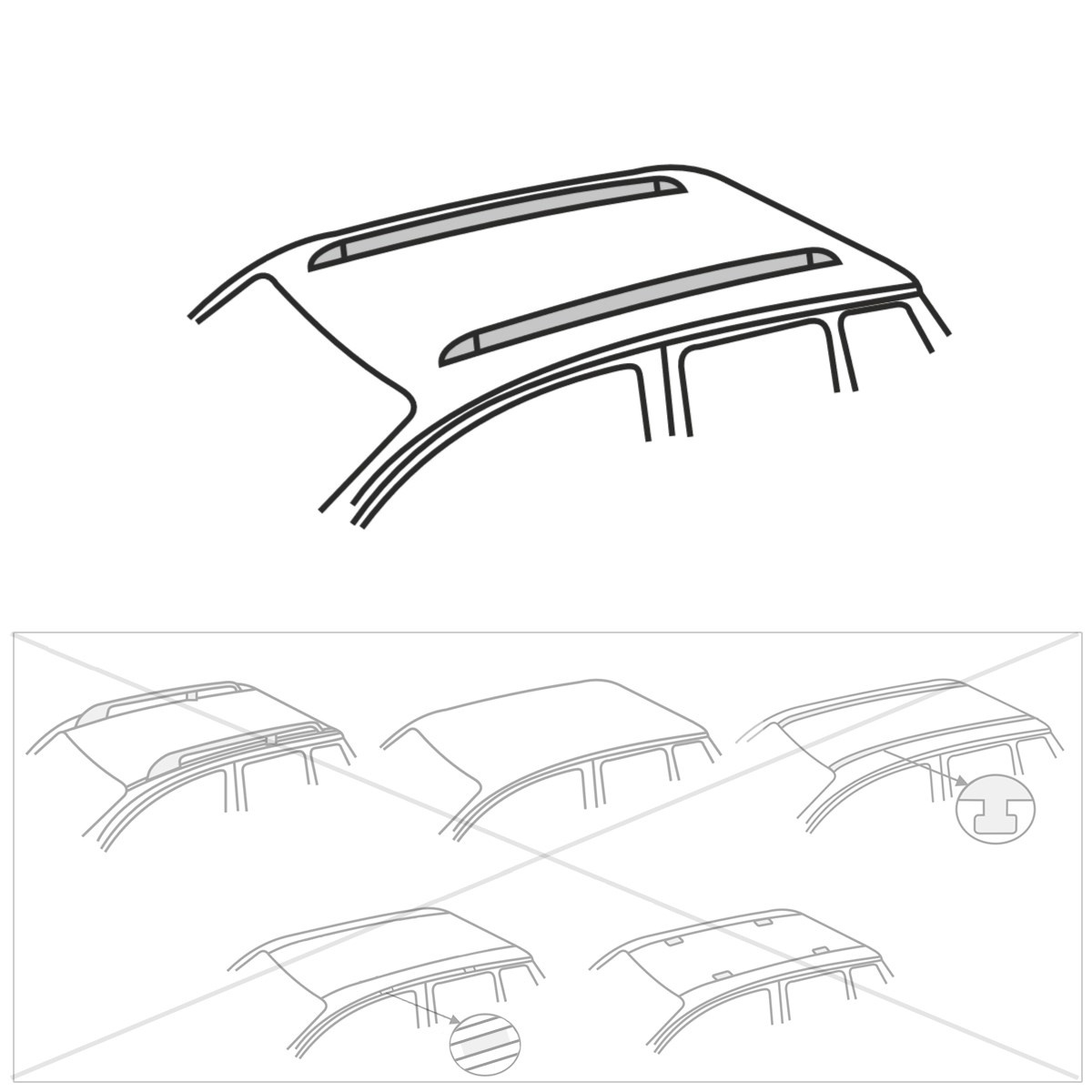 Portaequipajes (baca) de techo para Renault Grand Scenic Monovolumen  (2017-2022) - baca para coche - barras para techo de coche - Amos - Alfa -  O - railing integrado