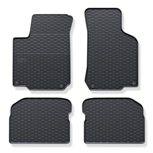 Alfombrillas de goma adecuadas para Seat Leon I Hatchback (1999-2005) - alfombras para coche - negro - 4 unidades