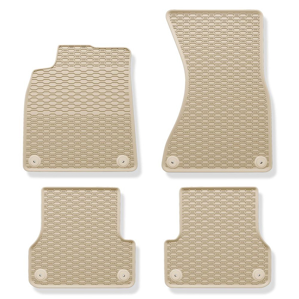 Alfombrillas de goma adecuadas para Audi A7 4G Sportback (2010-2018) - alfombras para coche - beige - 4 unidades