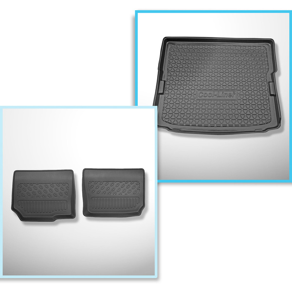 Conjunto de alfombrilla para maletero y alfombrillas para el interior del coche TPE para: Opel Zafira B Monovolumen (05.2005-2014)
