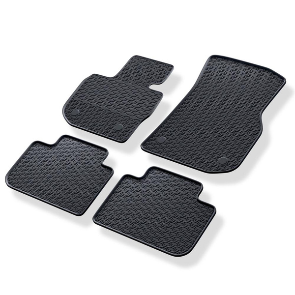 Alfombrillas de goma adecuadas para BMW X4 G02 SUV (2018-....) - alfombras para coche - negro - 4 unidades