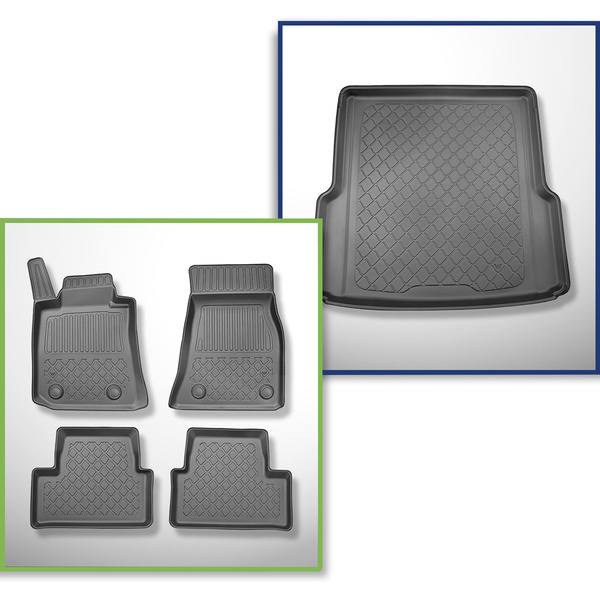 Conjunto de alfombrilla para maletero y alfombrillas para el interior del coche TPE para: BMW i4 G26 Gran Coupé (11.2021-....)