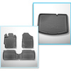 Conjunto de alfombrilla para maletero y alfombrillas para el interior del coche TPE PREMIUM para: Toyota Yaris III Hatchback (09.2011-08.2020) - parte inferior del maletero
