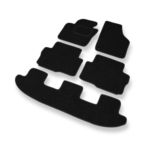 Alfombrillas de fieltro adecuadas para Seat Alhambra II Furgoneta (2010-2020) - alfombras para coche - color negro