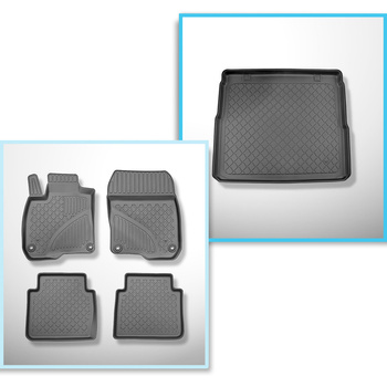 Conjunto de alfombrilla para maletero y alfombrillas para el interior del coche 